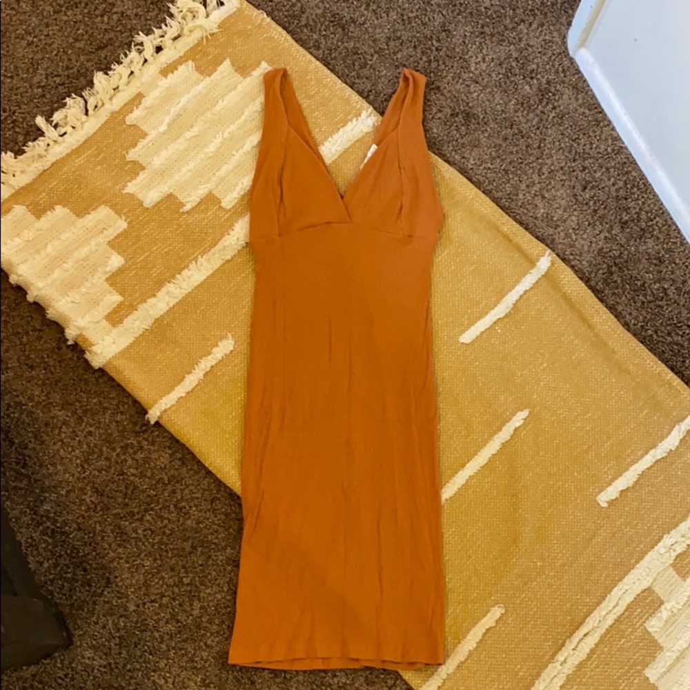 Lush Honey ginger midi bodycon dress